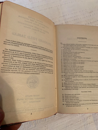 United States Department of the Interior Standard Field Tables (1956 HC) Vintage - Bild 9 von 9