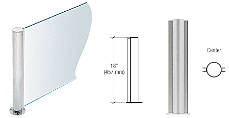 Brushed Stainless 18" Round PP08 Elegant Series Counter/Partition Center Post - Picture 6 of 6