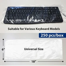 Disposable Keyboard Cover Sleeves 6" x 18" Universal Keyboard Sleeve Fully Cover