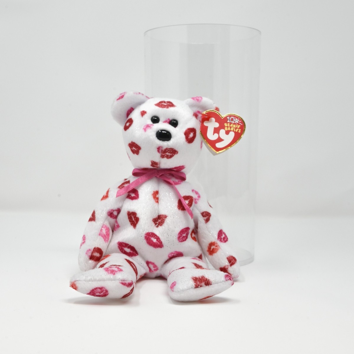 The Beanie Babies Collection White Red Kissy Birthday Bear