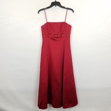 NWT David's Bridal Thin Strapped Red Satin A-Line Gown Size 4 - Gorgeous!