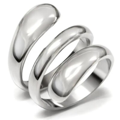 Elegant 925 Sterling Silver Fashion Wedding Engagement Spiral Open Ring Size 8