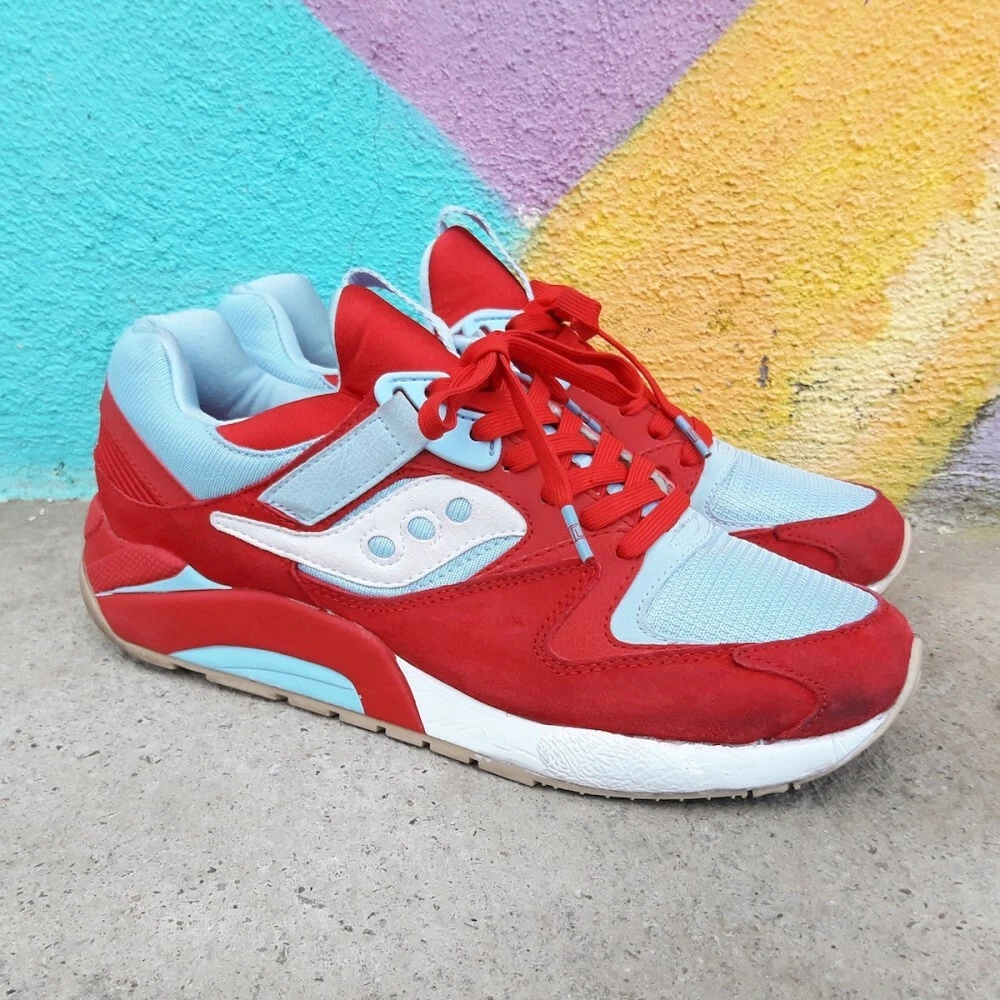 Used Saucony Grid 9000 Suede Red Sky Blue 70117 5 Saucony