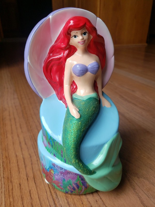 Disney The Little Mermaid Ariel Piggy Coin Bank 9" Ceramic Movie Collectible 
