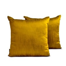 Gold Silk Solid Throw Pillow Cover Pack of 2 - Dark Gold Luxury