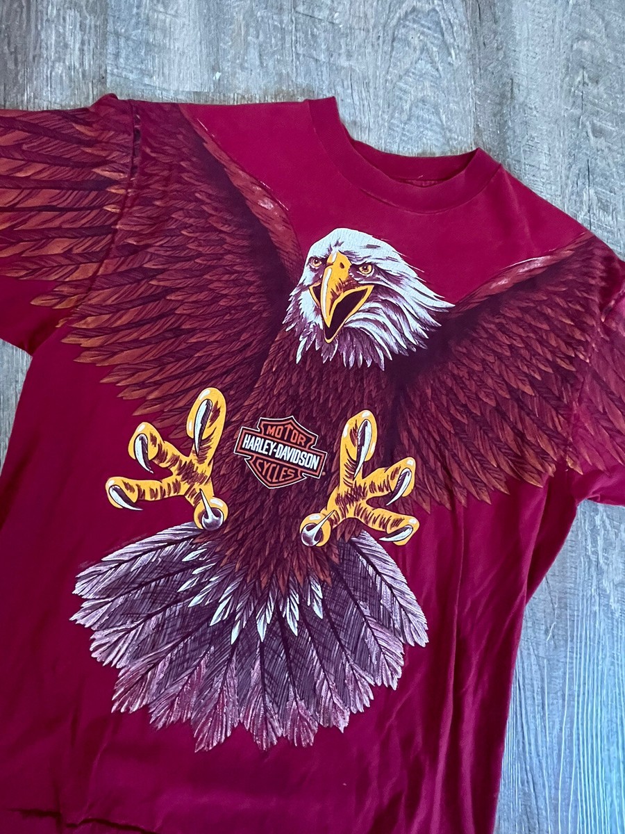 vintage Harley Davidson Motorcycles All Over Print Eagle Tee vintage Harley Davidson Motorcycles All Over Print Eagle Tee