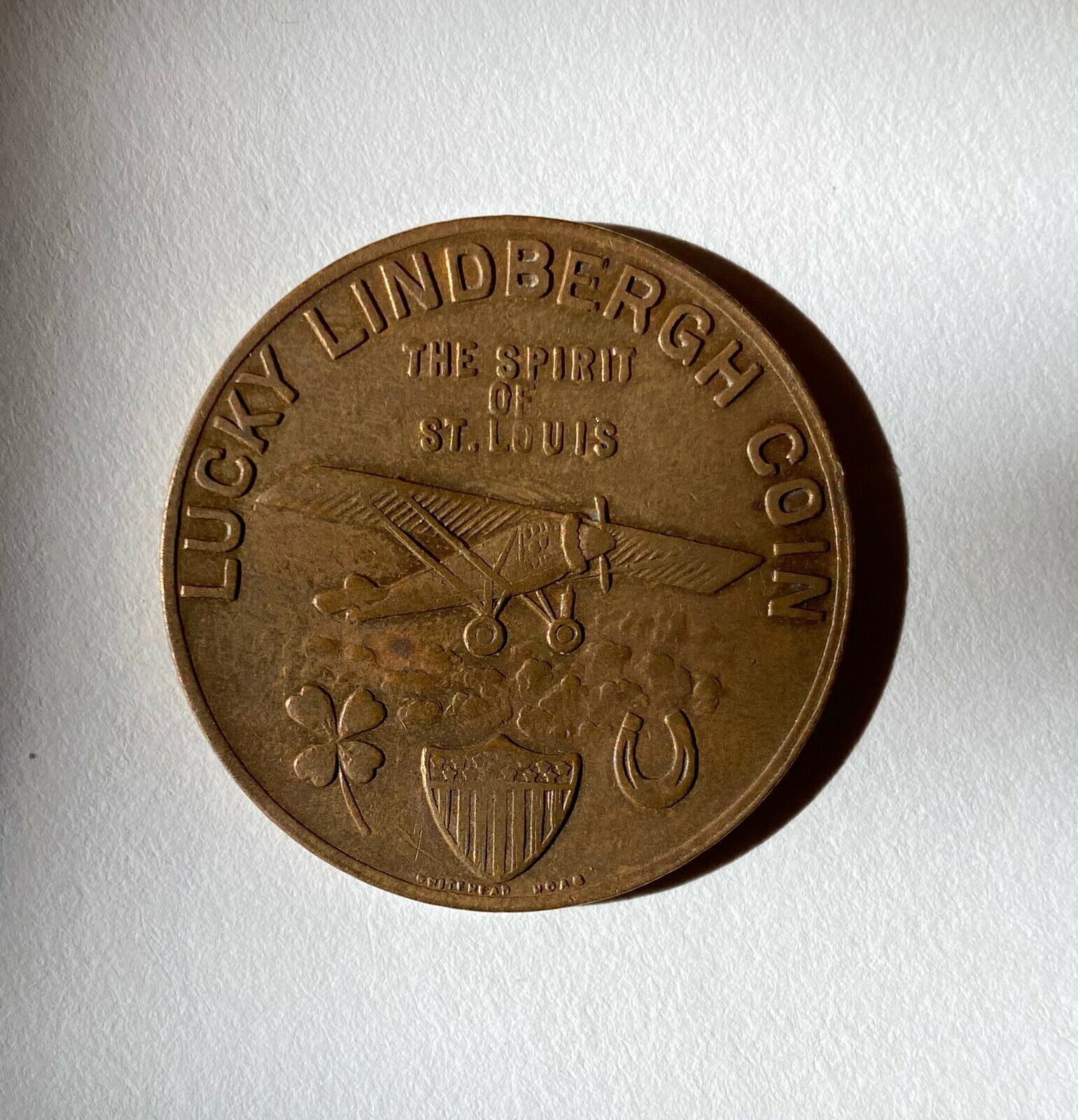 Medal: First Non-Stop Flight: New York - Paris: May, 1927: Lucky Lindbergh  Coin