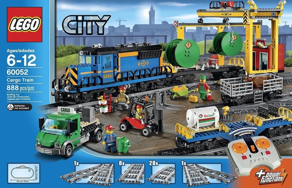 LEGO City CARGO TRAIN 60052 REMOTE CONTROL! Track crane cow cattle car forklift - Image 2 of 4