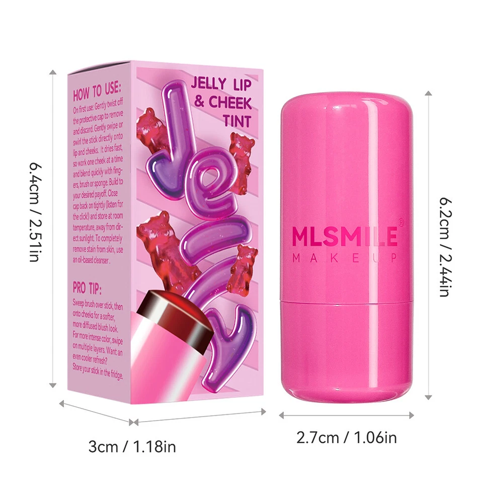 Jelly Tint Blush Stick Rouge Cream Cheek Contour Face Blusher Waterproof Makeup - Image 3 of 4