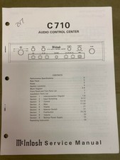 McIntosh C710 C-710 REPAIR Service Manual ORIGINAL 