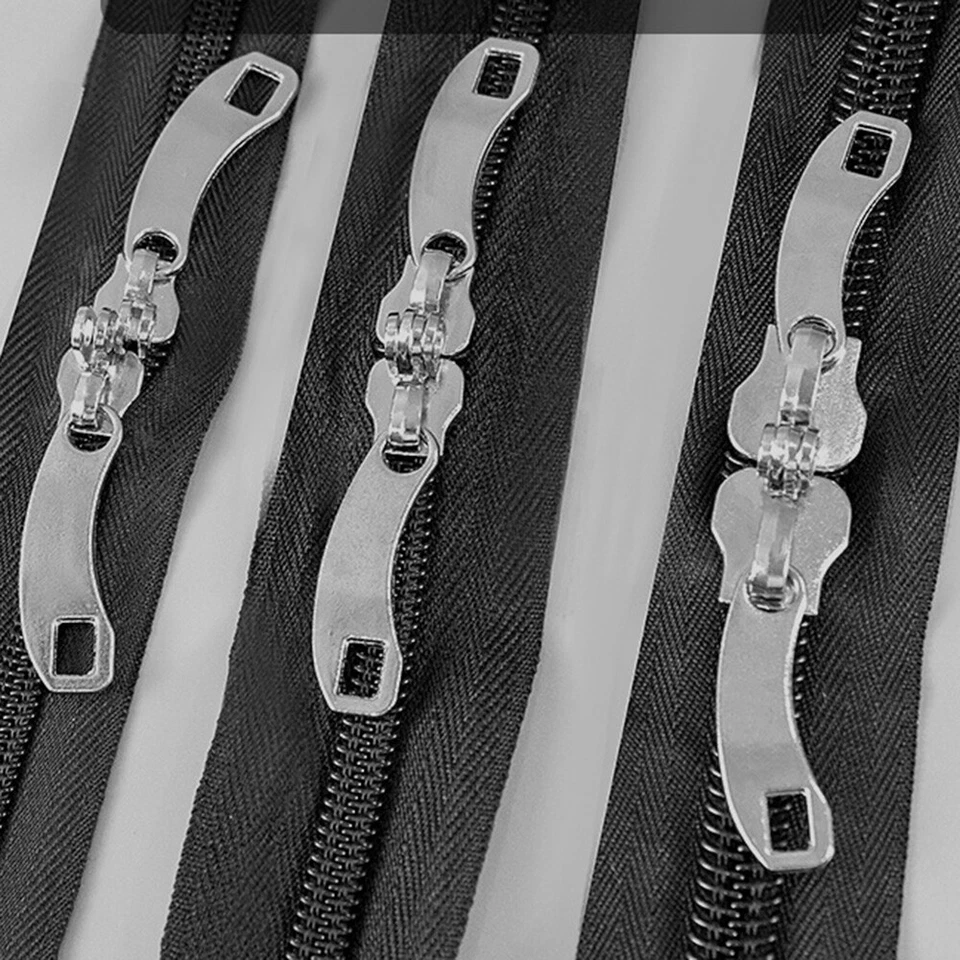 5 Pairs 5# 8# 10# Zipper Puller Head with Keyhole Metal Slider Replacement Kits - Image 3 of 4