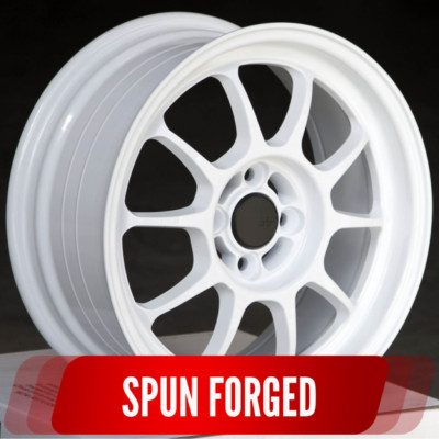 1 CIRCUIT CSF9 16X7 4X100 +35 GLOSS WHITE SPUN FORGED WHEEL LIGHT WEIGHT RACING