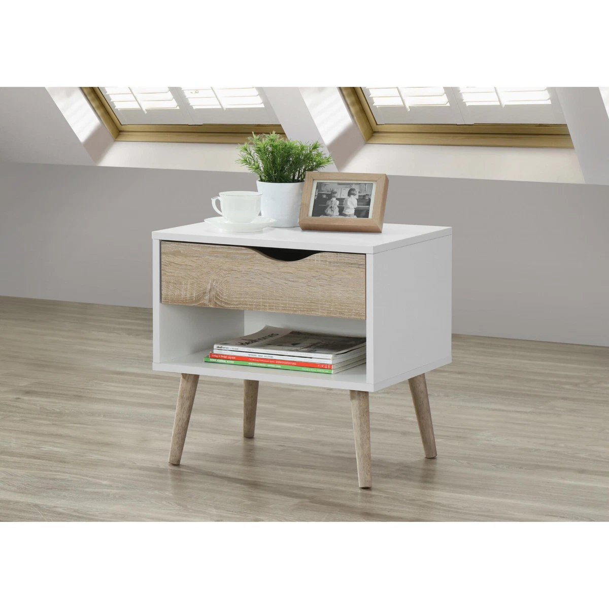 One drawer one shelf nightstand deals