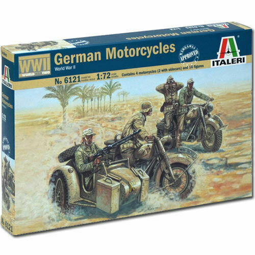Italeri 6121 Ww2 German Motorcycles BMW R75 With Soldiers Model Kit