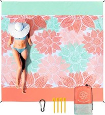 Beach Blanket Waterproof Sandproof Extra Large Beach Mat 79" X 83"/120"x108"for