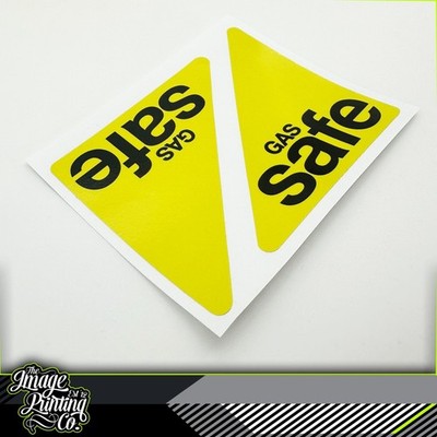 GAS SAFE GROSS 90mm x 90mm SELBSTKLEBEND VINYL AUFKLEBER DECAL VAN AUTO SCHILD