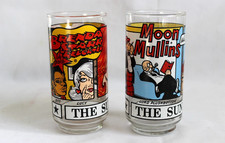 2 The Sunday Funnies Glass Cup 1976 New York News Inc Brenda Starr Moon Mullins