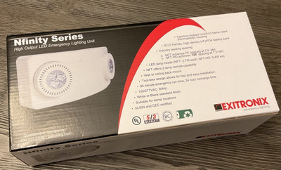 Exitronix NFINITY NFT-W LED Emergency Light Battery Backup 120-277V White New