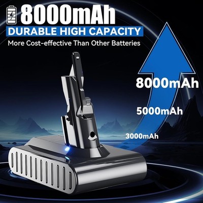 Upgraded 8000mAh 21.6V Li-ion Battery Replacement for Dyson V7