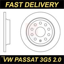 2x Brake Discs Pair Solid for VW PASSAT 3G5 2.0 Rear 2014 on 300mm Set Quality