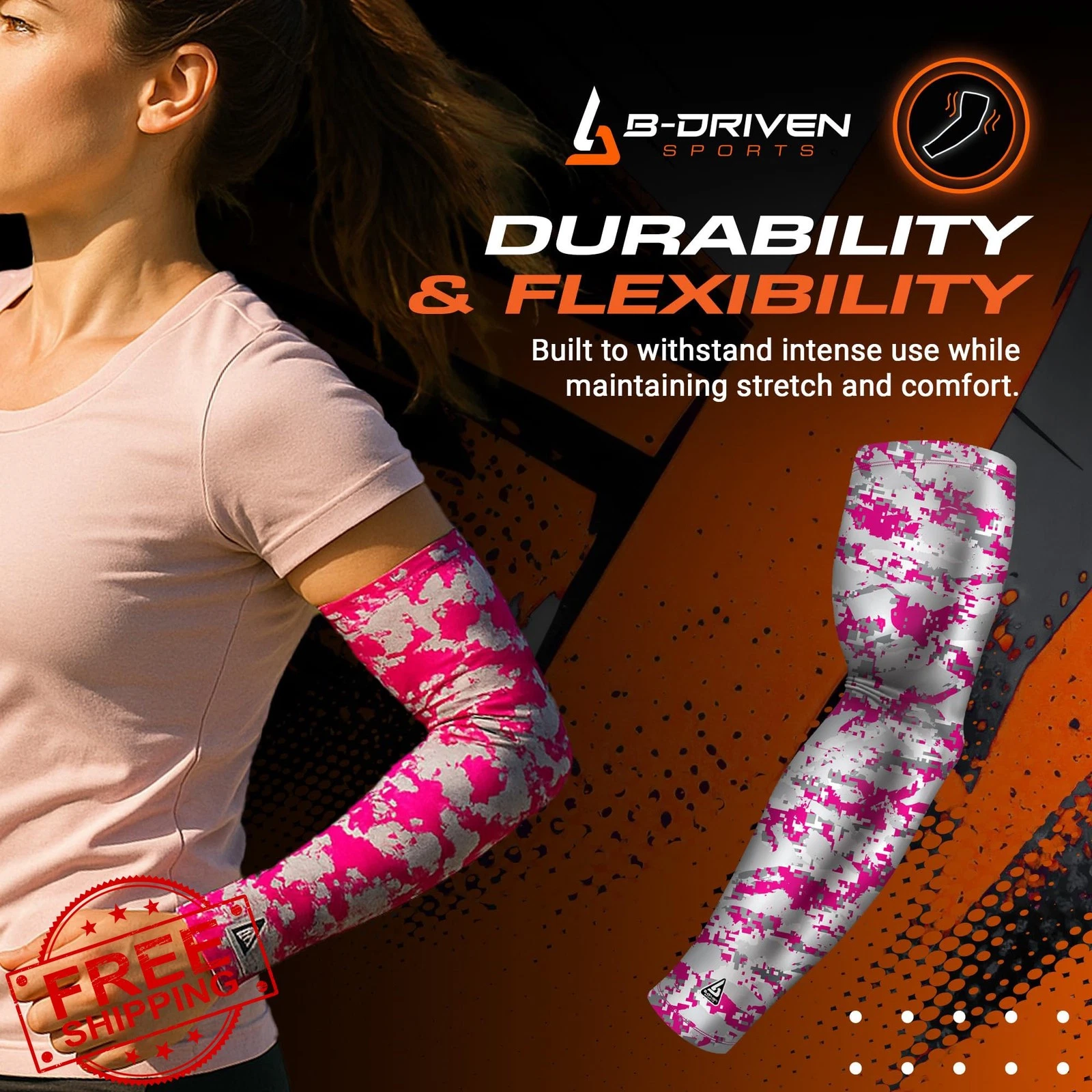 B-Driven Sports Arm Sleeve, Compression, Youth Camo Cooling
Opens in a new window or tab