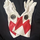 Vintage Mighty Morphin Power Rangers Child Gloves Red  Ranger 1994 Sound Effects