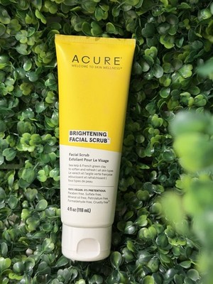 Acure Brightening Exfoliating Facial Scrub Vegan Sulfate-Free 4 fl oz