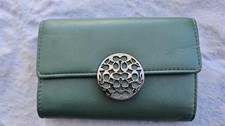 Coach Sea Foam Green Leather Wallet w/ Slver Hardware Unused Scratch On Outside