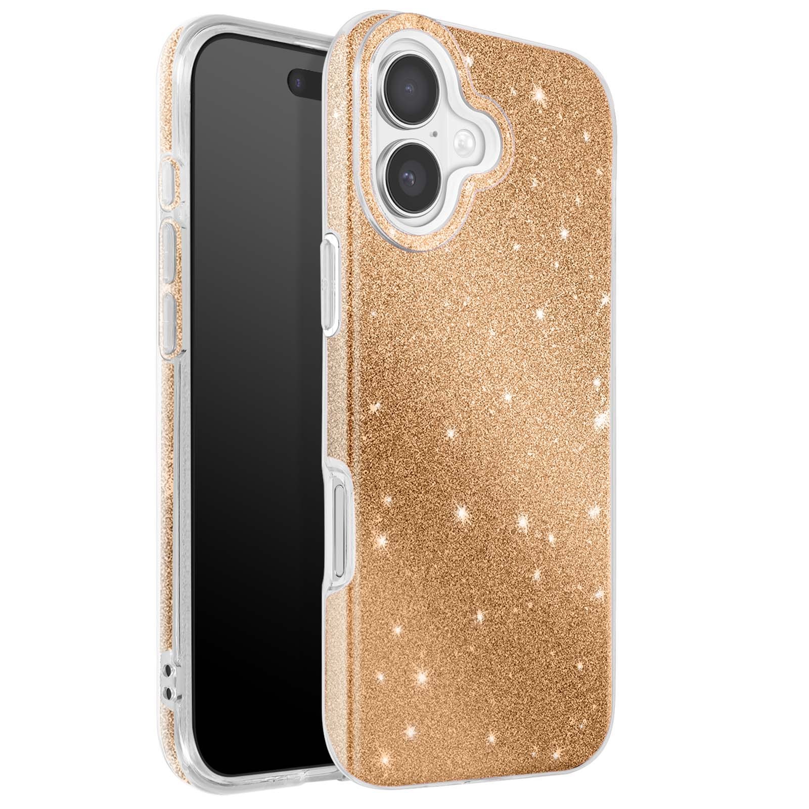 Protection iPhone 17 or paillettes coque antichoc Avizar - 4