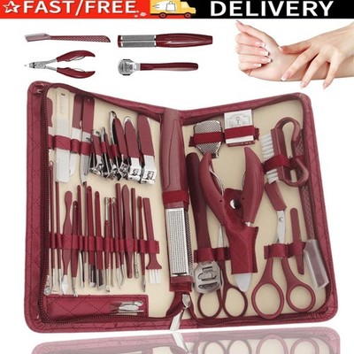 Solingen Premium Maniküre Set 42-teilig Nagelpflege Echt-Leder Etui schwarz NEU
