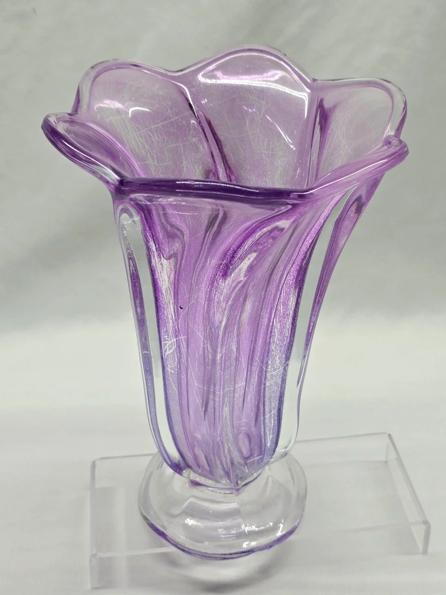 紫色玻璃花瓶花瓶| eBay