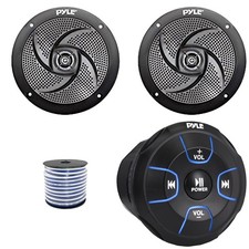 Pyle PLMRBT18 Bluetooth Marine Controller, 5.25" 180W Max Speakers 1 Pair 