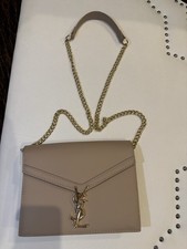 Saint Laurent Beige Crossbody Flap Bag Snap C...