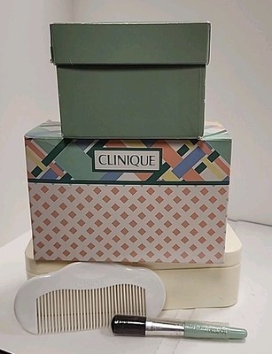 Vintage CLINIQUE Bundle - Comb, Brush,  Three Boxes