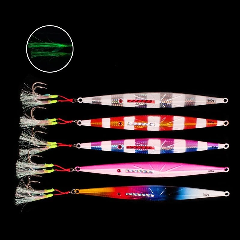 150-400g Deep Sea Speed Falling Fast Sinking Jig Luminous Metal Casting Jig Lure - Bild 3 von 4