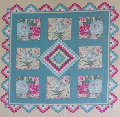 Vtg~Springs~''Colorful Southwest Floral Patchwork''~Cotton Fabric Panel ~16''x16''++
