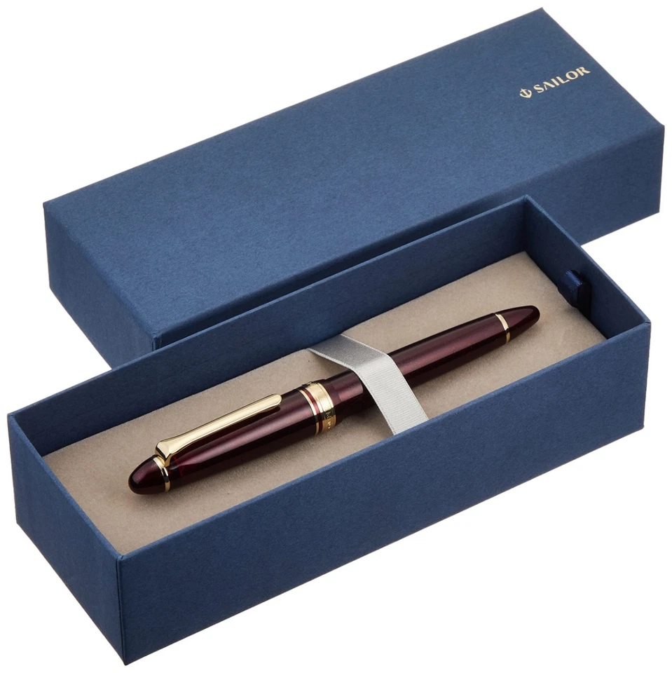 Sailor Profit Light Gold Trim Fountain Pen Shining Red 14K Nib New - Image 4 of 4