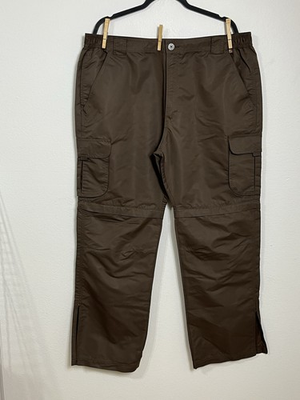 #ad Pacific Trail Convertible Pants To Shorts Mens 40x32 Brown Hiking Zippered Legs $15.99