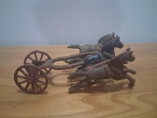 Vintage Cast Iron Horse And Wagon Used In Need Of Repair