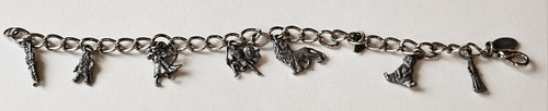 Disney Chronicles Of Narnia Pewter Charm Bracelet 7 Character Charms Jewelry