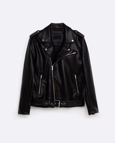 ジャケット・アウター ZARA MAN LEATHER PARKA WITH POCKETS L BNWT ZARA MAN BLACK FAUX LEATHER BIKER JACKET REF.2398/346