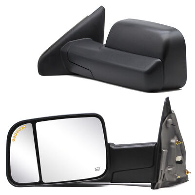Pair Tow Mirrors For 2002 Ram 1500/ 2003 Dodge Ram 2500/3500 Power Heated Arrow