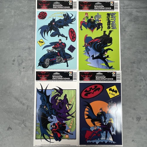 Batman & Robin Static Cling Window Decorations 1997 DC Comics 4 Sheets New - Picture 1 of 9