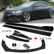 Front Bumper Lip Spoiler Splitter 86.6" Side Skirt Body Kit For Chevrolet Cruze