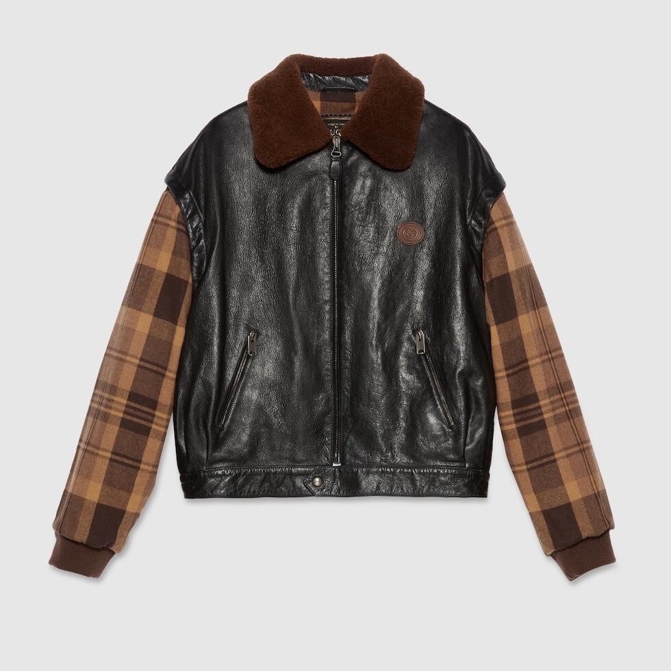 【関税＆送料込み】Gucci Leather Jacket Gucci Leather jacket with logo | Women's Clothing | Vitkac