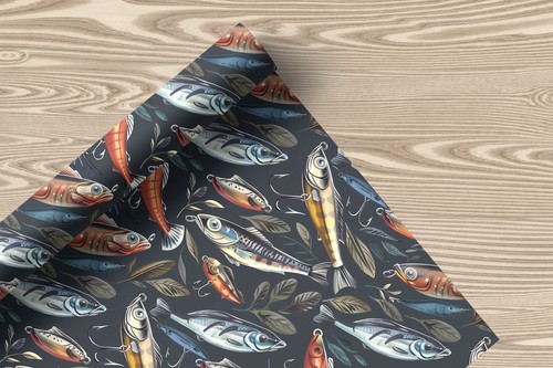 Fishing Gift Wrap Watercolour Fishing Lure Wrapping Paper for Outdoor Lover W88 - Picture 5 of 5