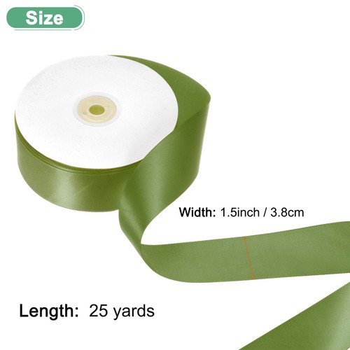 Green Satin Ribbon, 1-1/2 Inch x 50 Yards, Polyester Ribbon for Gift Wrapping - Picture 3 of 7