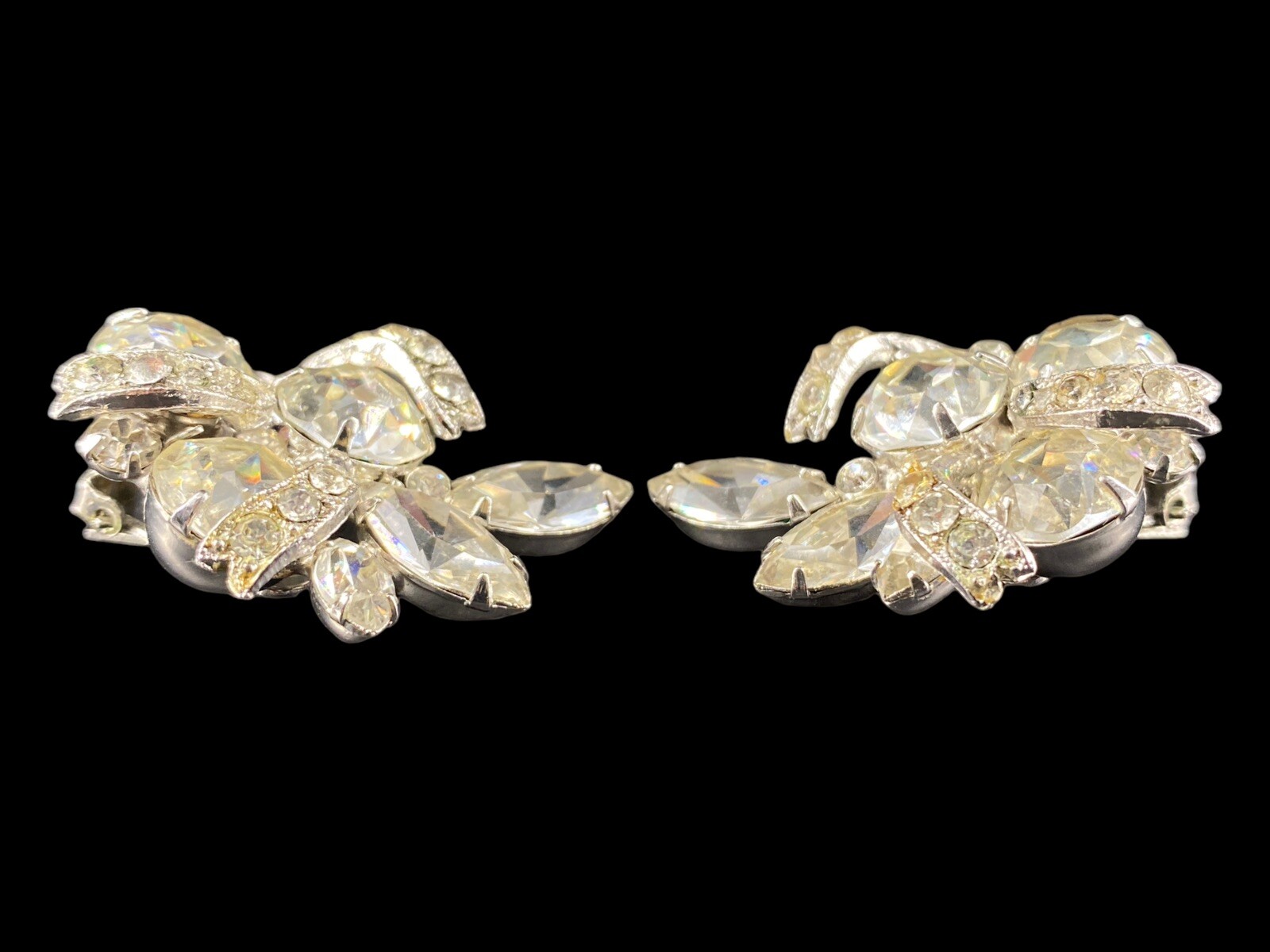 Vintage EISENBERG Statement Cluster Rhinestone Cl… - image 4
