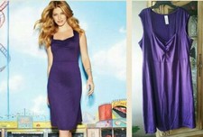 New Women's sz 1x avon purple ruched front dress. 