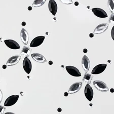 CraftbuddyUS CB014BK 12 Black Self Adhesive Diamante Flower Rhinestones Gems